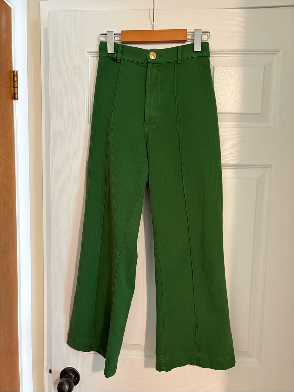 Big Bud Press Kelly green petite western pants in heritage fabric, XS